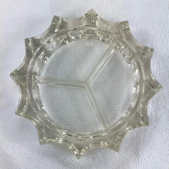 Heavy Glass Ashtray Large Candle Holder Candy Dish Trinket/Coin Catcher Multiuse - Picture 3 of 10